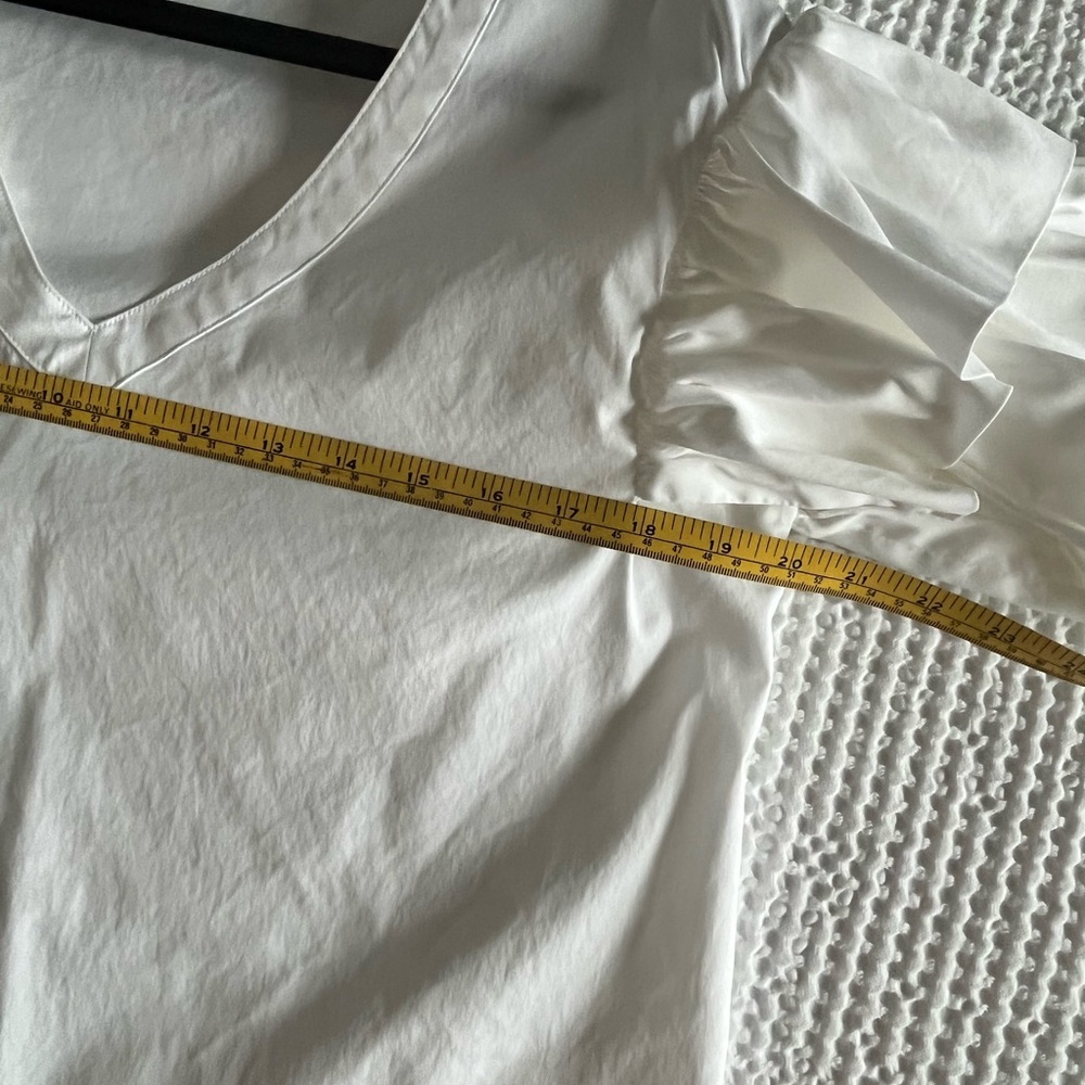 White Ruffled Sleeve Top - Picture 4 of 5